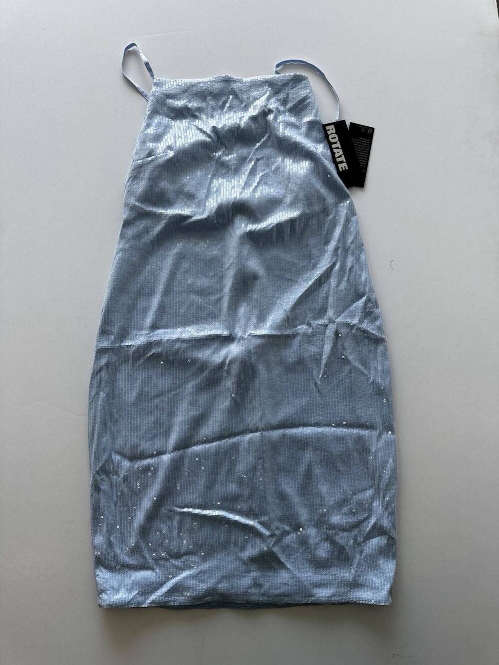 ROTATE Sequin Midi Slip Dress Womens Sky Blue 42